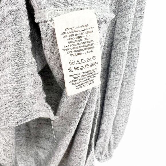 Free People Just A Henley Oversized Top S Grey - Picture 6 of 6